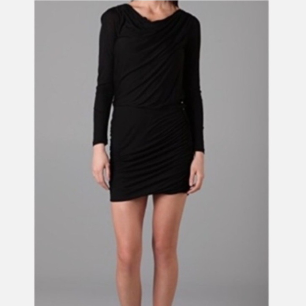 Theory- Heart Lavanien Dress in Black - Picture 2 of 4